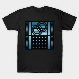 “Dimensional Rings” - V.3 Blue - (Geometric Art) (Dimensions) - Doc Labs T-Shirt